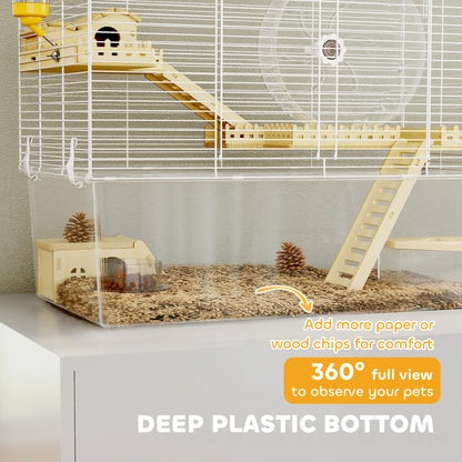 Cage à hamster sur plusieurs niveaux