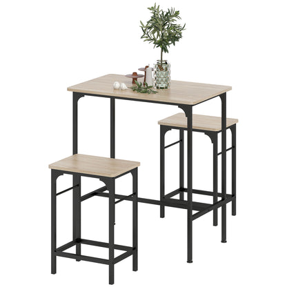 Ensemble table de bar et tabourets style industriel — Lot de 3