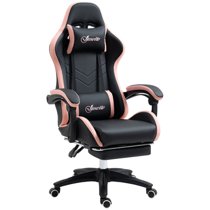 Chaise de gaming ergonomique en similicuir avec repose-pieds
