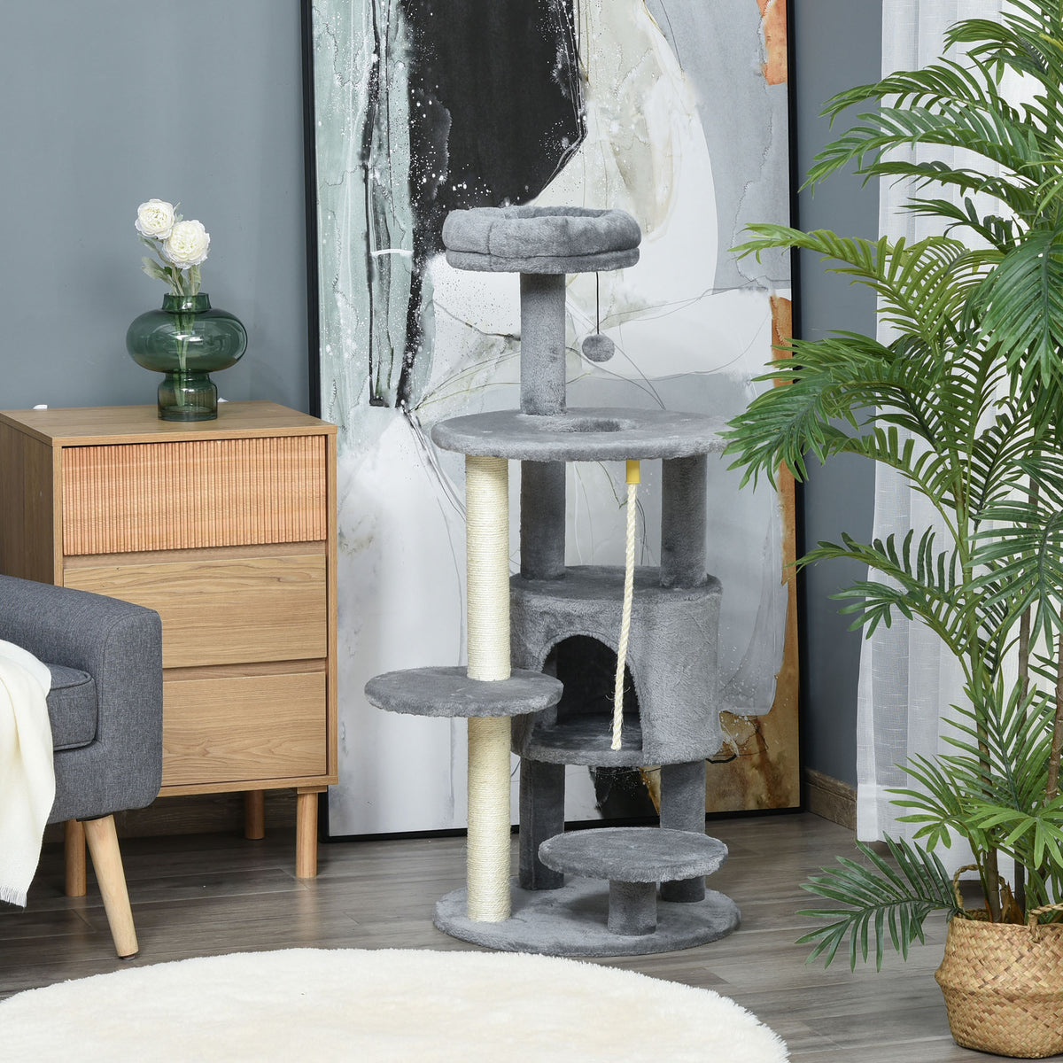 Arbre à chat multiétage avec condo et griffoirs