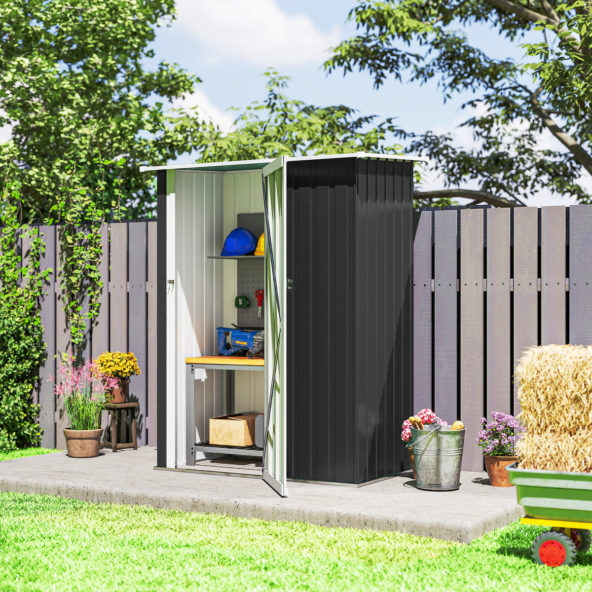 Cabanon de rangement extérieur 5 x 3 pi toit incliné