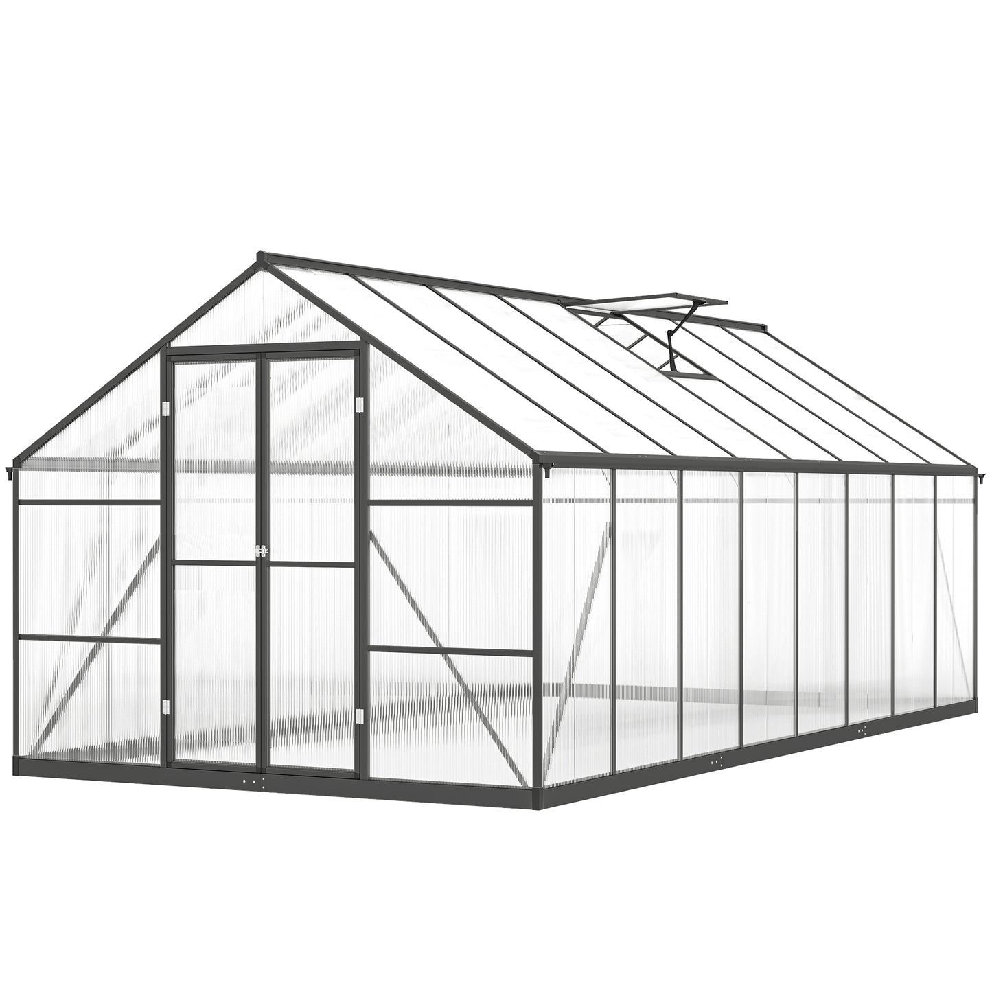 Serre polycarbonate avec portes et fenêtres 8' x 16'