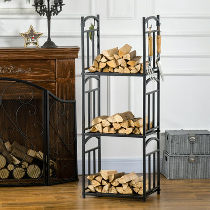 Support à bois de chauffage à 3 paliers
