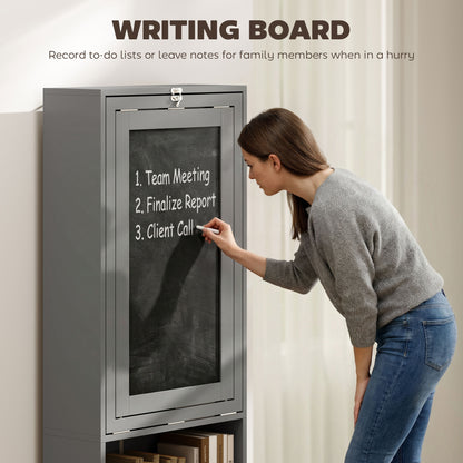 Bureau mural rabattable avec tableau noir et étagère