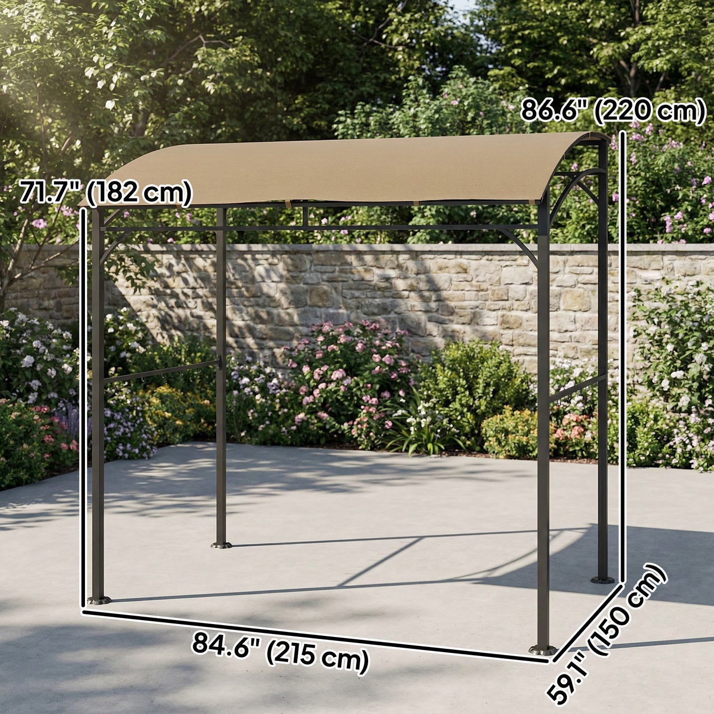 Gazebo BBQ courbé 7' x 5'