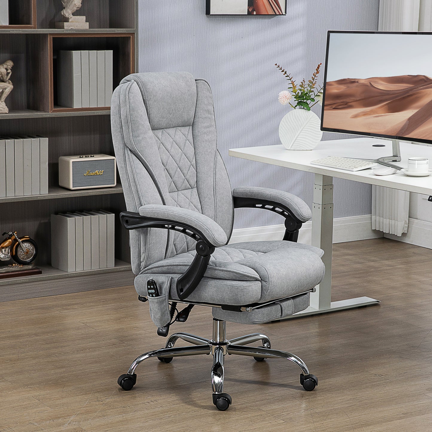 Chaise bureau massage inclinable avec repose-pieds ajustable