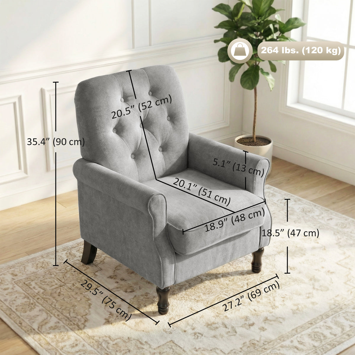Fauteuil d'appoint style moderne du milieu du siècle