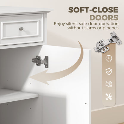 Buffet bahut portes soft-close 3 tiroirs 137 cm