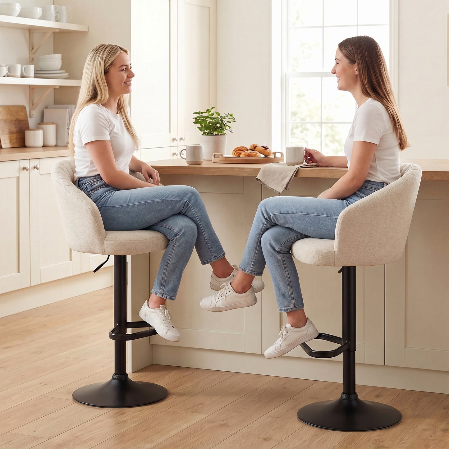 Tabourets de bar pivotants ajustables ensemble de 2
