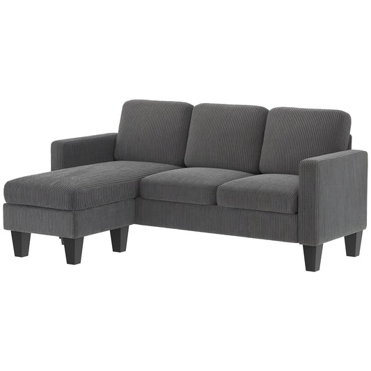 Sofa sectionnel en L avec chaise longue ou pouf