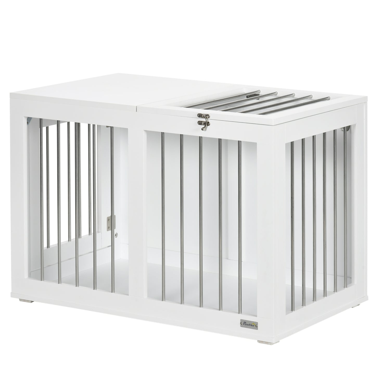 Cage meuble pour chien moyenne taille double porte 80 cm