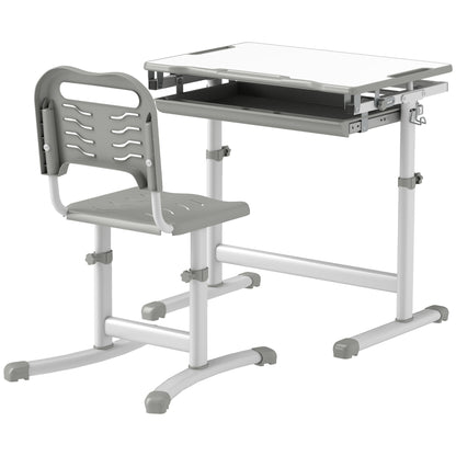 Bureau d'étude ajustable avec chaise et tiroir enfant