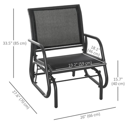 Chaise balançoire d'extérieur à glissement en acier