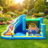 Château gonflable pour enfants avec toboggan et piscine