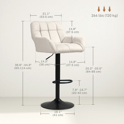 Tabourets de bar pivotants réglables avec appuie-bras et repose-pieds