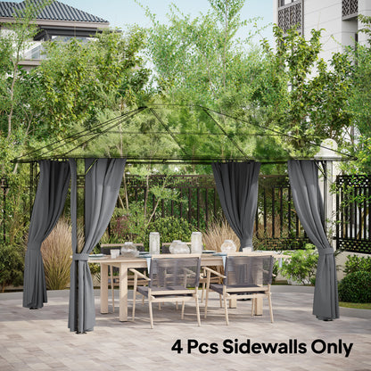 Rideaux gazebo universels 4 panneaux 10' x 12' — Foncé
