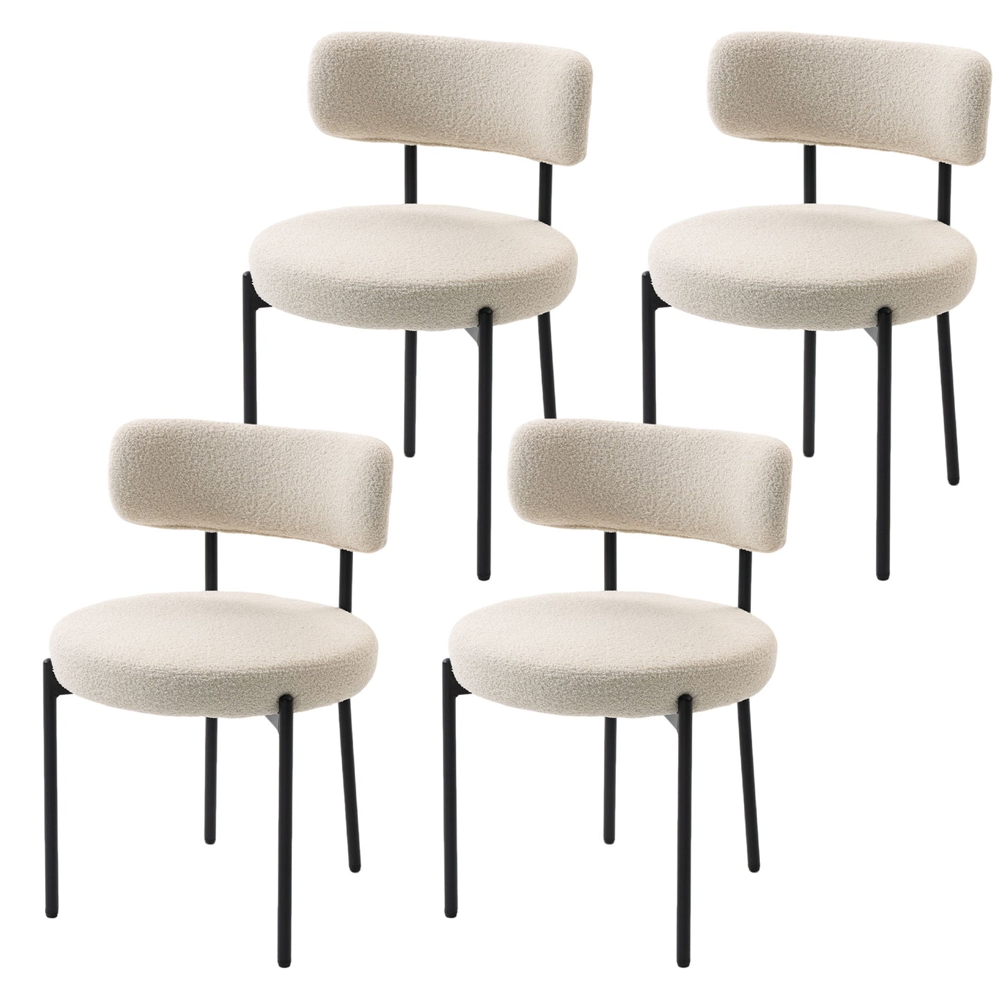 Chaises de salle à manger modernes rembourrées ensemble de 4
