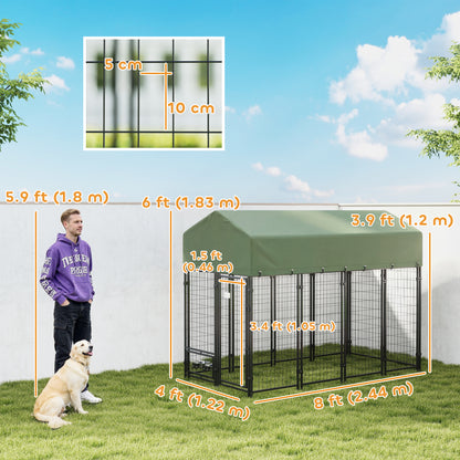 Enclos pour chien extérieur verrouillable acier soudé