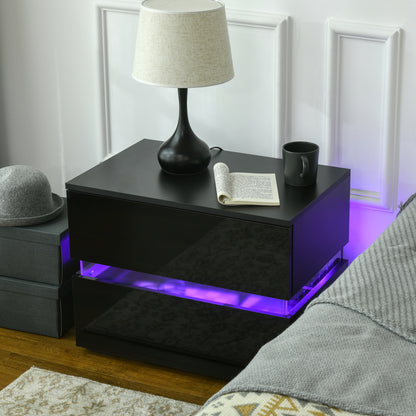 Table de chevet moderne avec éclairage LED RGB
