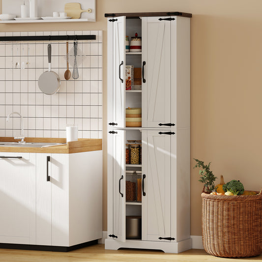 Armoire de cuisine garde-manger autoportante style fermette 182 cm