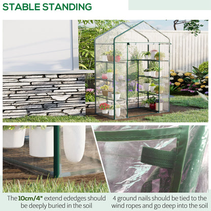  4-Tier Portable Greenhouse 143x73x195cm Garden Plants