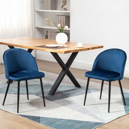 Chaises salle manger dossier mi-hauteur velours ensemble 2