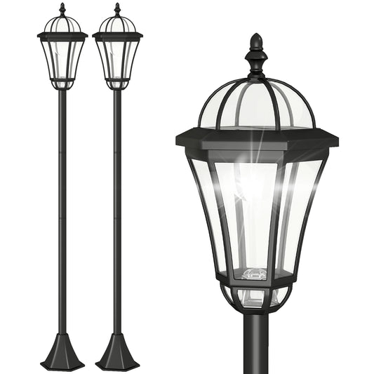 Lampadaires solaires LED de jardin, ensemble de 2
