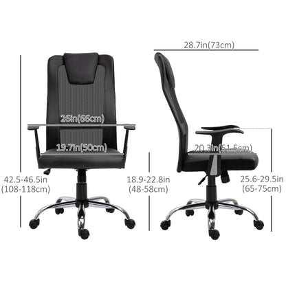 Chaise de bureau ergonomique dossier haut en maille