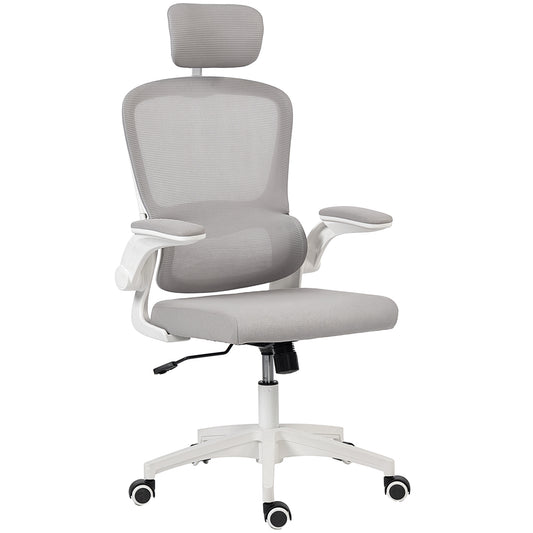 Chaise Bureau Ergonomique Aosom - Dossier Haut avec Appui-tête Rotatif