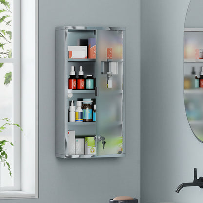 Armoire à pharmacie murale verrouillable en acier inoxydable