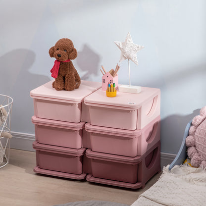 Organisateur jouets 3 niveaux 6 tiroirs plastique enfants