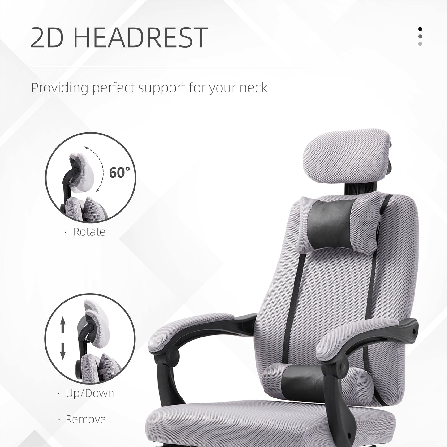 Chaise de bureau ergonomique dossier haut avec repose-pieds