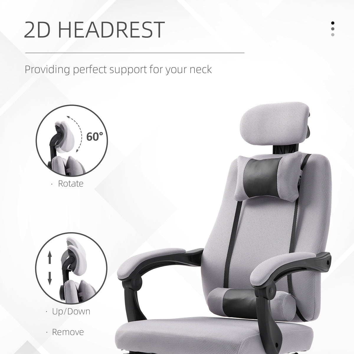 Chaise de bureau ergonomique dossier haut avec repose-pieds