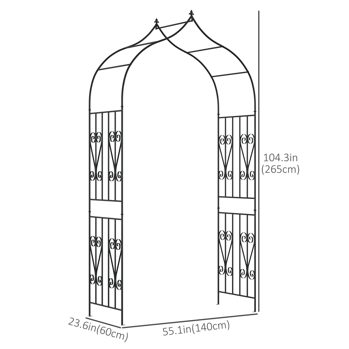Arche de jardin treillis décorative 265 cm