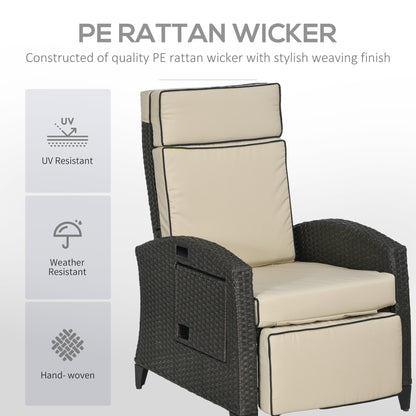 Chaise longue inclinable rotin avec dossier ajustable