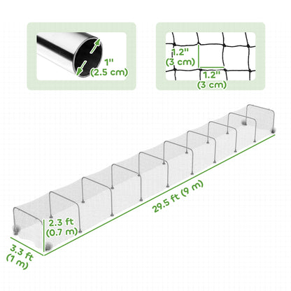 Tunnel poulailler galvanisé extra long pour 10-15 volailles