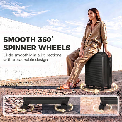Valise extensible 24 po coque rigide avec roues pivotantes