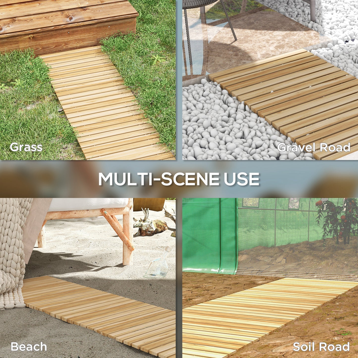 Allée de jardin bois déroulable 120 cm