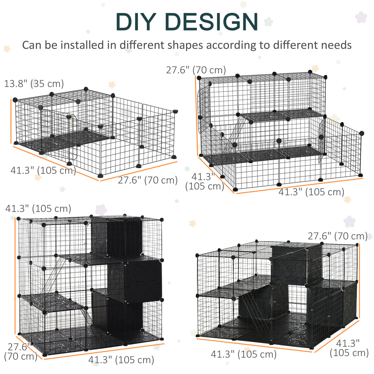 Enclos pour petits animaux modulaire en métal