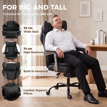 Chaise de bureau exécutif grand confort inclinable 135°
