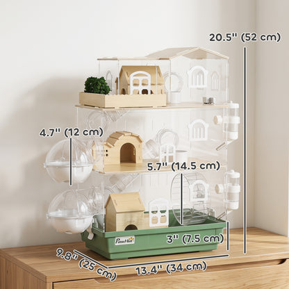 Cage pour hamster roulante à 3 niveaux