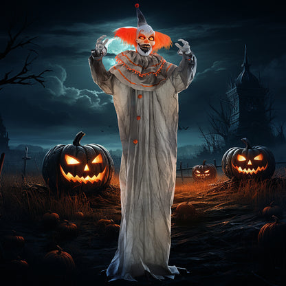Clown animatronique Halloween grandeur nature 183 cm