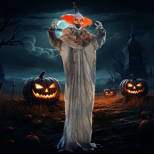 Clown animatronique Halloween grandeur nature 183 cm