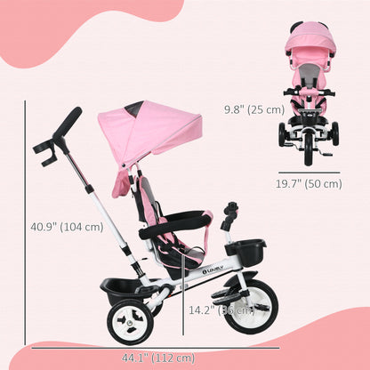 Tricycle évolutif 6-en-1 pour tout-petits avec auvent