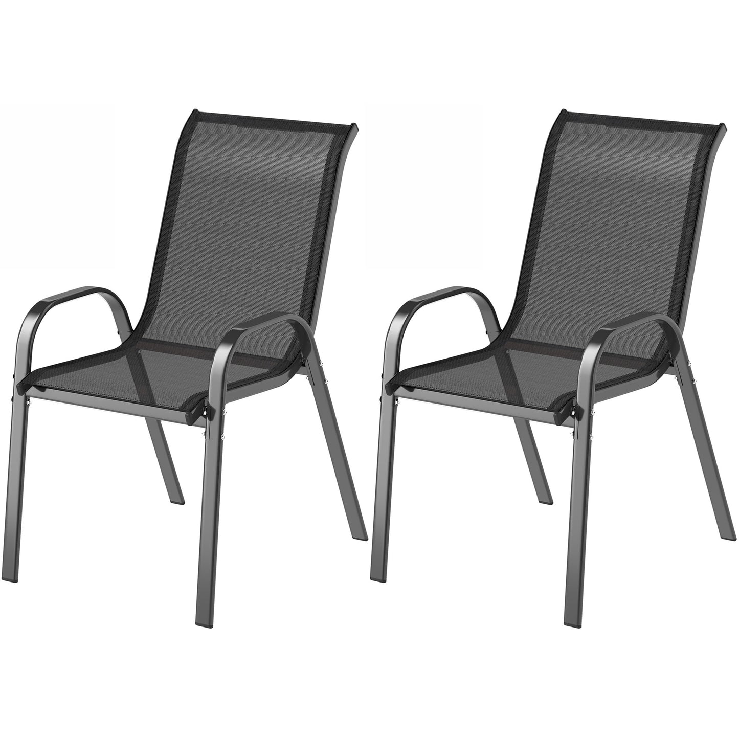 Chaises de patio empilables dossier haut filet respirant
