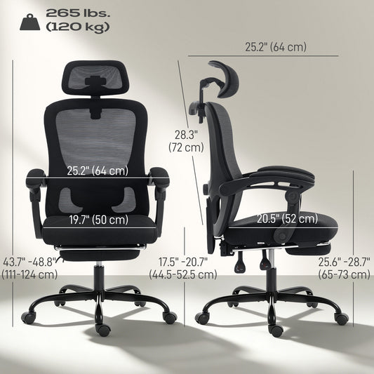 Chaise de bureau ergonomique maille avec appui-tête réglable