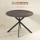 Table de cuisine ronde 40 po — noir