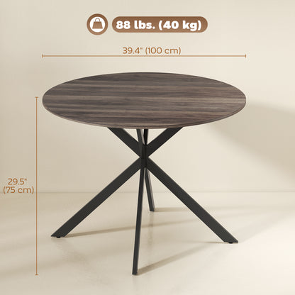 Table de cuisine ronde 40 po — noir