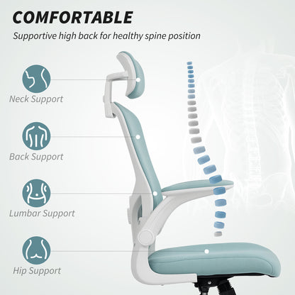 Chaise de bureau ergonomique mesh avec appui-tête ajustable