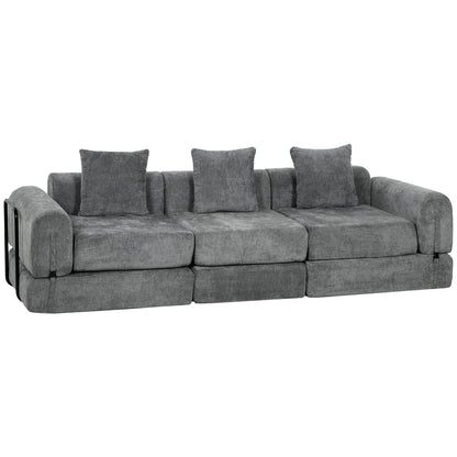 Canapé-lit modulaire pliant en chenille